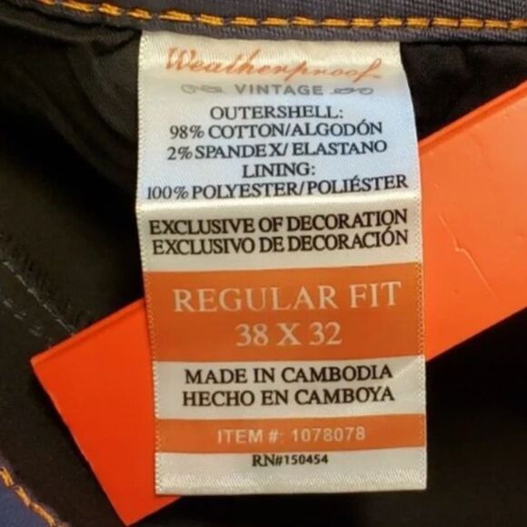 Weatherproof Vintage Pants Men’s 39x30 Navy Straight Fit Casual Cotton Blend - Picture 7 of 14